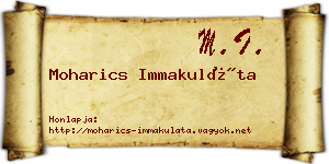 Moharics Immakuláta névjegykártya